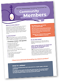 Shisha Fact Sheets - Community Member Factsheet